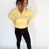 Luxe Ribbed 3/4 Zip-Yellow - Ana Patricia Boutique