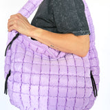 Puffer Hobo Tote Bag: Lavender