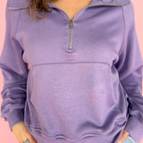 Scuba Half Zip Pullover- Lavender - Ana Patricia Boutique