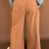Mineral Wash Terry Pants-Coffee - Ana Patricia Boutique
