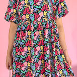 Floral Print Square Neck Dress - Ana Patricia Boutique