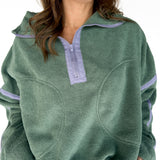 Fleece Half Zip Pullover- Green