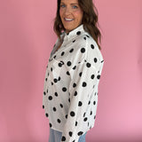 Polka Dot Button Up- Black/Cream - Ana Patricia Boutique