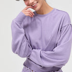 Burnout Crewneck-Dusty Purple - Ana Patricia Boutique