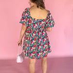 Floral Print Square Neck Dress - Ana Patricia Boutique