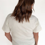 Crew Neck Short Sleeve Top- Cream - Ana Patricia Boutique