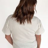 Crew Neck Short Sleeve Top- Cream - Ana Patricia Boutique