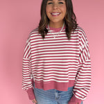 Striped Pullover- Mauve - Ana Patricia Boutique