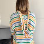 Multi Color Stripe Crochet Hoodie - Ana Patricia Boutique