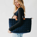 Day Dreamer Quilted Tote Bag- Navy - Ana Patricia Boutique