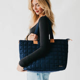 Day Dreamer Quilted Tote Bag- Navy - Ana Patricia Boutique