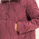 Quilted Half Zip Jacket- Cherry