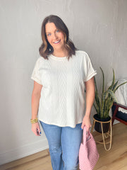 The Venue Short Sleeve Top- Ivory