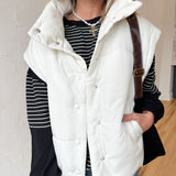 Oversized Puffer Vest- Cream