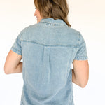 Chambray Button Up Top - Ana Patricia Boutique