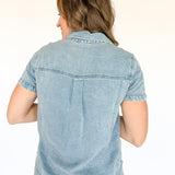 Chambray Button Up Top - Ana Patricia Boutique