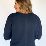 Classic Button Cardigan Top- Navy - Ana Patricia Boutique