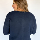 Classic Button Cardigan Top- Navy - Ana Patricia Boutique