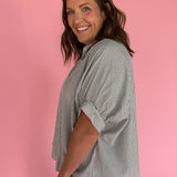 Striped Dolman Sleeve Top- Black - Ana Patricia Boutique