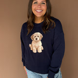 Goldendoodle Sweater-Navy