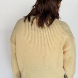 V Neck Sweater- Butter Yellow