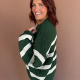 Striped Oversized Sweater- Green