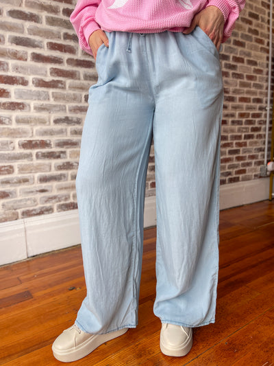 Tencel Straight Leg Pants