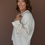 Oversized Henley Sweater- Oatmeal