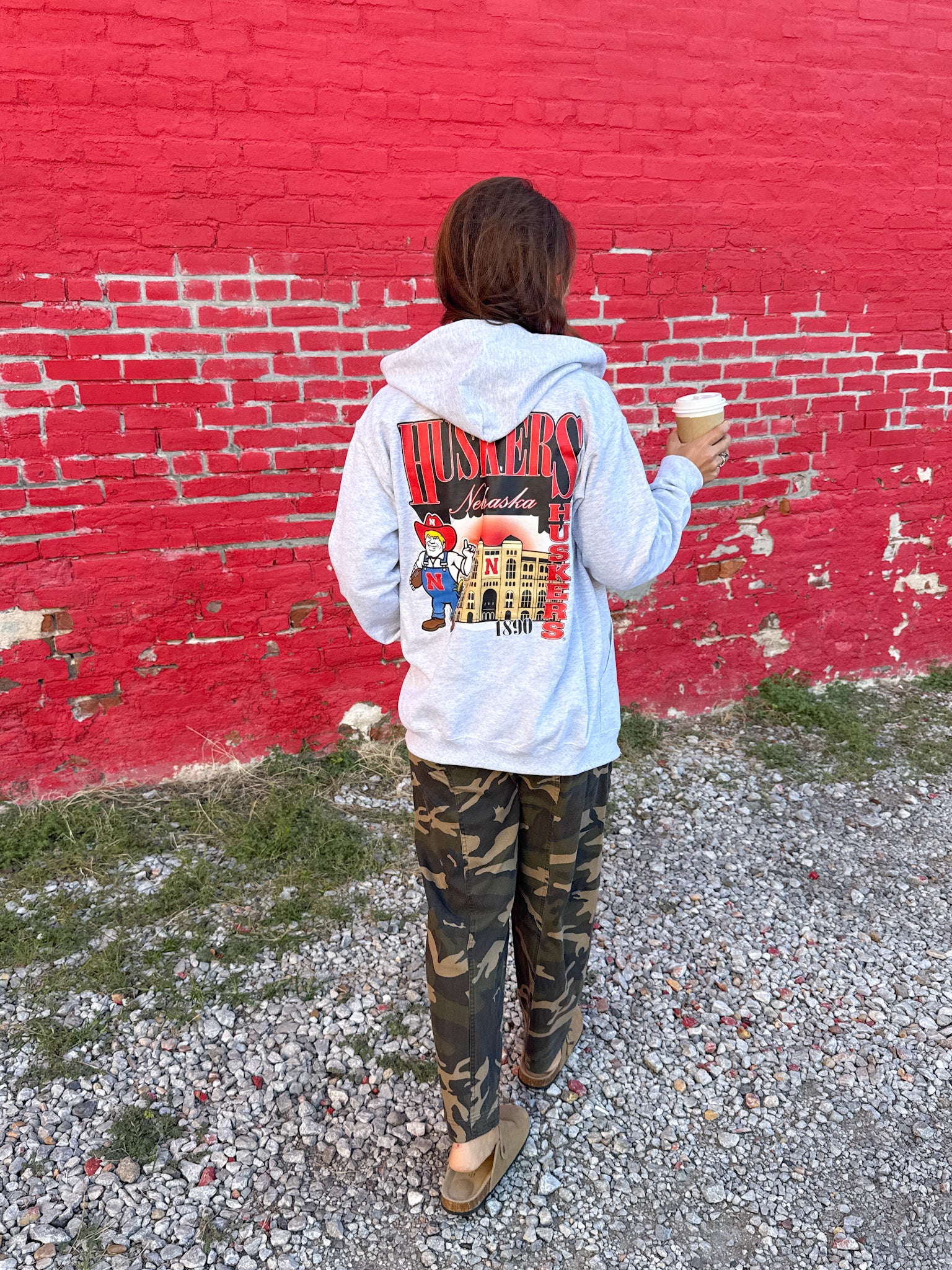Huskers Memorial Stadium Zip Up - Ana Patricia Boutique