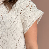 Cap Sleeve Crochet Top- Cream
