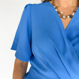 Mini Wrap Dress- Blue - Ana Patricia Boutique