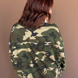Camo Mock Neck Pullover