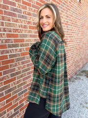 The Katie Plaid Button Up- Green