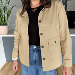 Twill Barn Jacket- Khaki - Ana Patricia Boutique