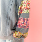 Quilted Sleeve Pullover - Blue - Ana Patricia Boutique