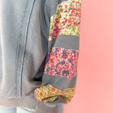 Quilted Sleeve Pullover - Blue - Ana Patricia Boutique