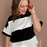 Colorblock Top- Black