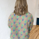 Floral Sherpa Jacket- Mocha