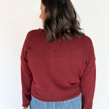 Classic Button Cardigan Top- Burgundy - Ana Patricia Boutique