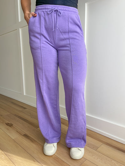 On Track Straight Leg Pants- Purple