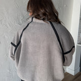 Oversized Fleece Pullover-Grey - Ana Patricia Boutique