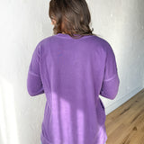 Hi-Lo Hem Pullover- Purple