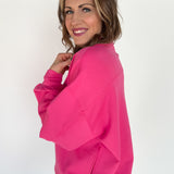 Scuba Half Zip Pullover- Fuchsia