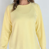 Luxe Ribbed Raglan Top-Yellow