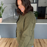 Twill Barn Jacket- Olive - Ana Patricia Boutique