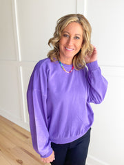 Comfort Crush Pullover- Purple