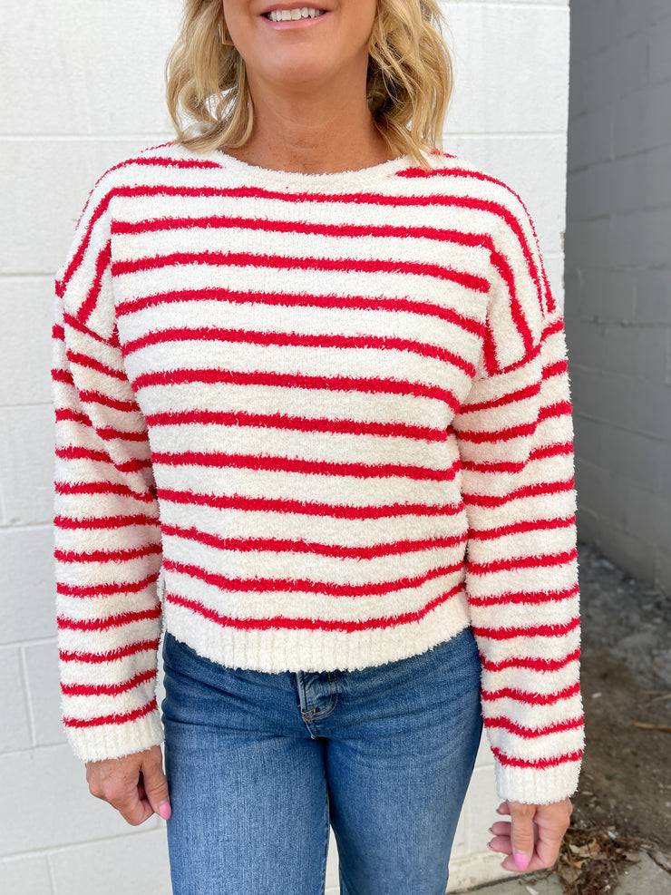 The Hope Sweater- Red/Ivory