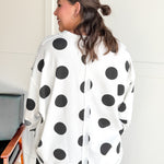 V Neck Polka Dot Pullover-Ivory/Black - Ana Patricia Boutique