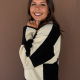 Checkered Sweater- Black/Alpaca