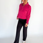 Luxe Ribbed 3/4 Zip-Pink - Ana Patricia Boutique